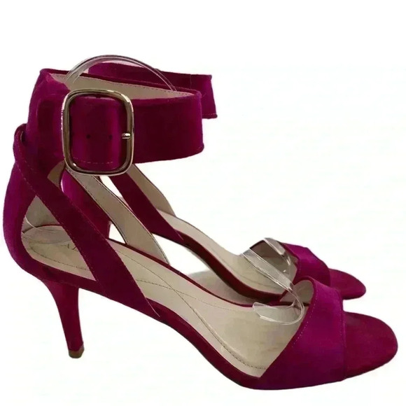 Alfani womens Cassidy heels size 10 fuchsia suede open toe stilettos - Picture 14 of 14